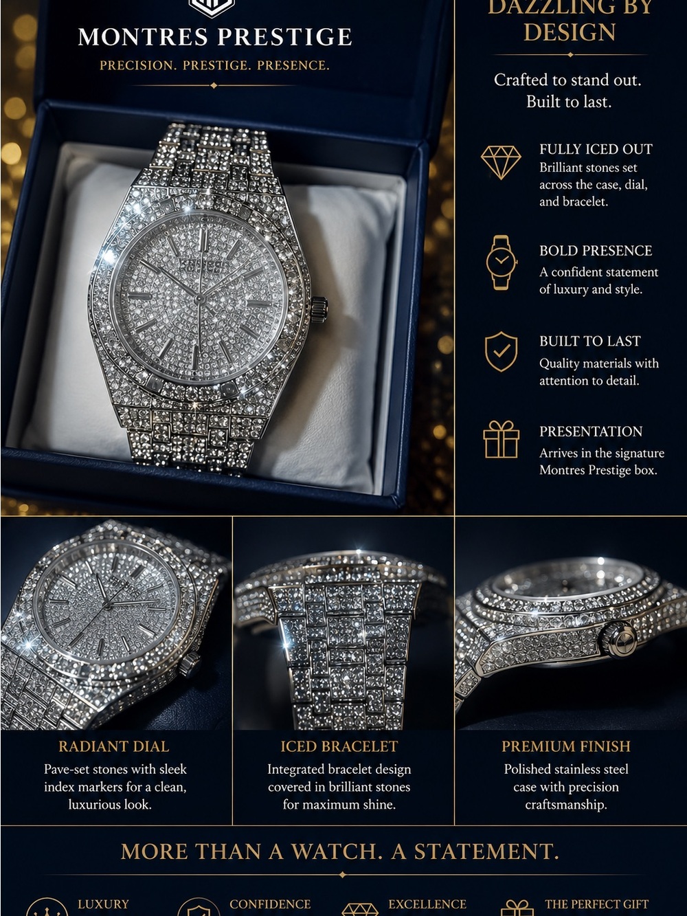Invicta Silver Pavé Crystal Men's Watch